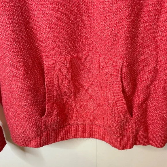 CAbi Pink Knit Hooded Sweater with Front Pocket Details. Style 4473 - Picture 3 of 7